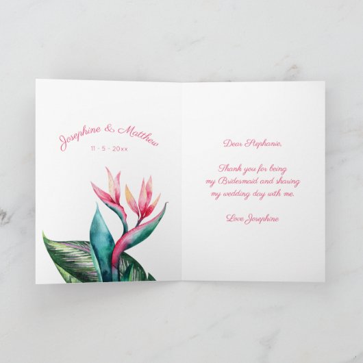 Bedankt dat je mijn bruidsmeisje bent Bird of Para (Binnen)