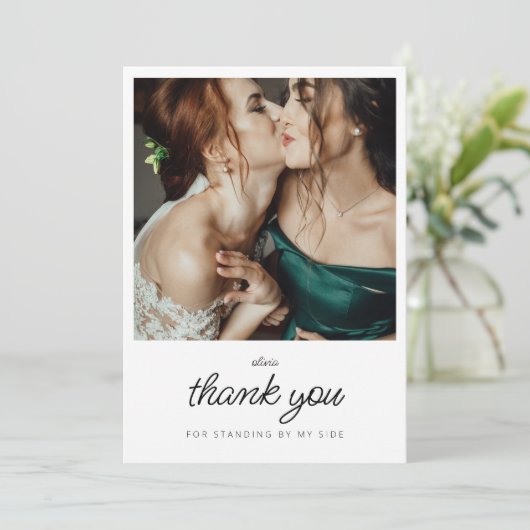 Bedankt dat je mijn bruidsmeisje bent kaart (Staand voorkant)