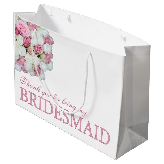 Bedankt dat je mijn bruidsmeisje bent large cadeautasje (Achterkant Gekanteld)