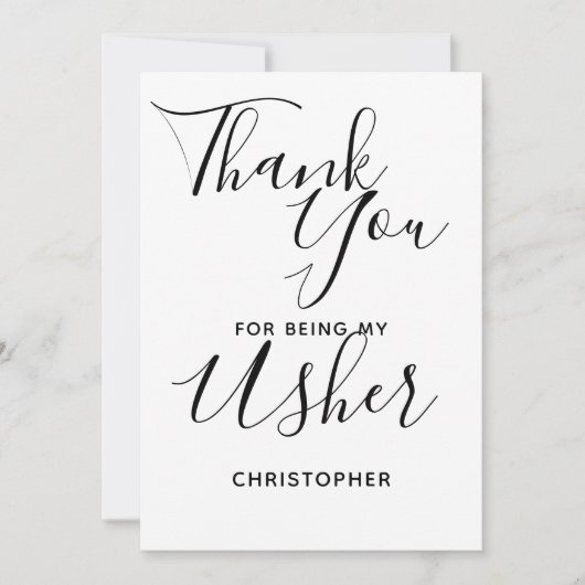 Bedankt dat je mijn bruiloft Usher Flat Kaart bent (Voorkant)