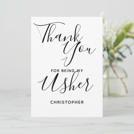 Bedankt dat je mijn bruiloft Usher Flat Kaart bent (Staand voorkant)