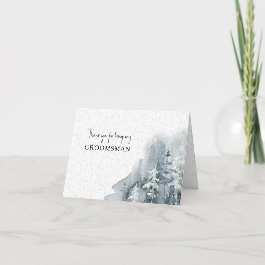 Bedankt dat je mijn Groomsman Snow Forest bent (Voorkant)