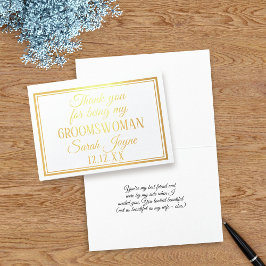 Bedankt dat je mijn Groomswoman bent Foliekaart Folie Kaarten