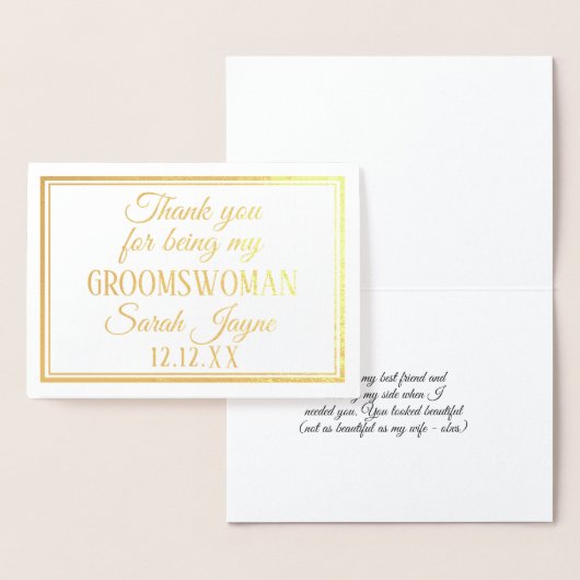 Bedankt dat je mijn Groomswoman bent Foliekaart Folie Kaarten (Display)