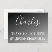 Bedankt dat je mijn Junior Groomsman bent Briefkaart (Voorkant / Achterkant)