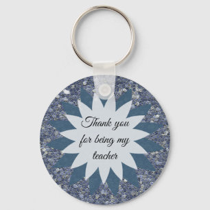 Bedankt dat je mijn leraar Mosaic Blue Tegel bent Sleutelhanger