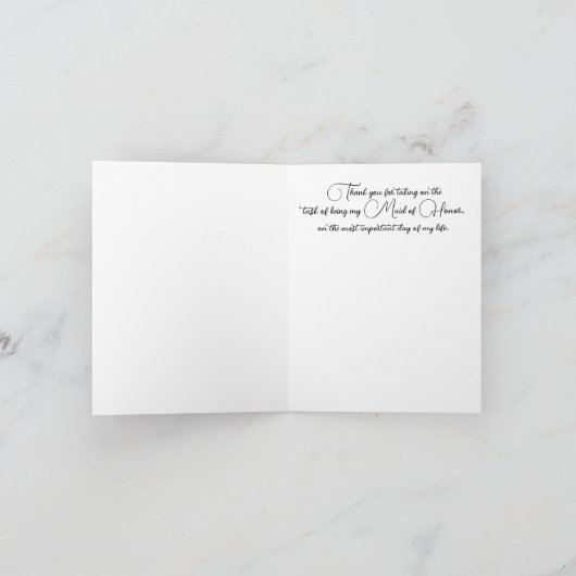 Bedankt dat je mijn Maid of Honor bent Kaart (Binnen)