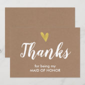 Bedankt dat je mijn Maid of Honor Kaart bent | Kra (Voorkant / Achterkant)