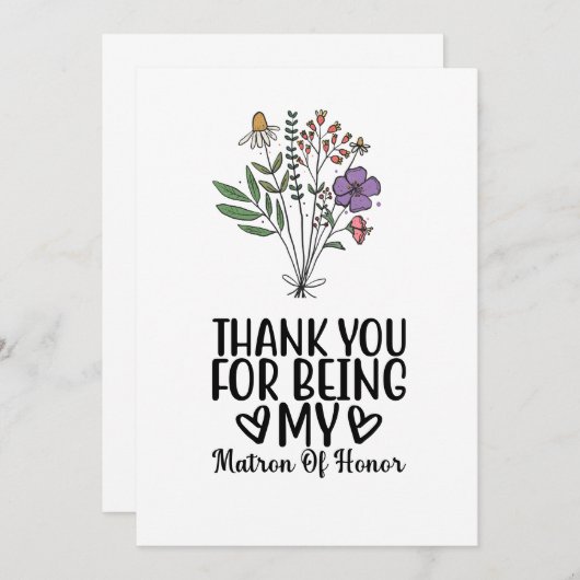 Bedankt dat je mijn matron bent. (Voorkant / Achterkant)