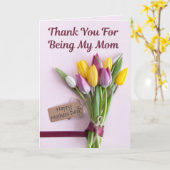Bedankt dat je mijn moeder bent - Moederdag Kaart (Gele Bloem)