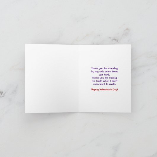 Bedankt dat je mijn valentijn vriend bent kaart (Binnen)