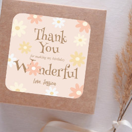 Bedankt dat je mijn verjaardag geweldig hebt gemaa vierkante sticker