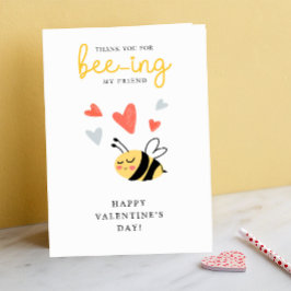 Bedankt dat je mijn vriend bent Bee Pun Kids Valen Feestdagen Kaart