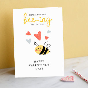 Bedankt dat je mijn vriend bent Bee Pun Kids Valen Feestdagen Kaart