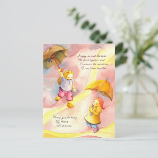 Bedankt dat je mijn vriend bent briefkaart (Staand voorkant)