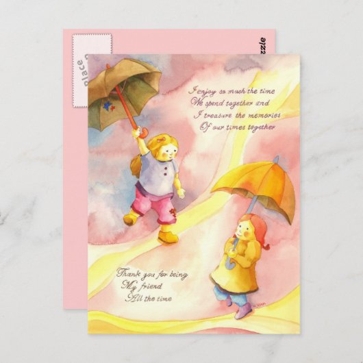 Bedankt dat je mijn vriend bent briefkaart (Voorkant / Achterkant)