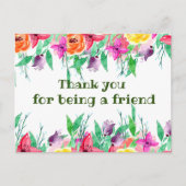 Bedankt dat je mijn vriend floreel design bent briefkaart (Voorkant)