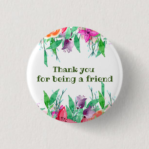 Bedankt dat je mijn vriend floreel design bent ronde button 3,2 cm