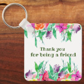 Bedankt dat je mijn vriend floreel design bent sleutelhanger (Voorkant)