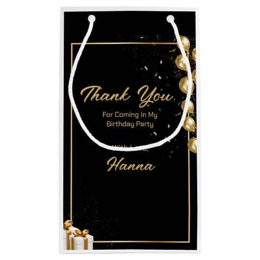 Bedankt dat je naar het feest kwam klein cadeauzakje (Achterkant)