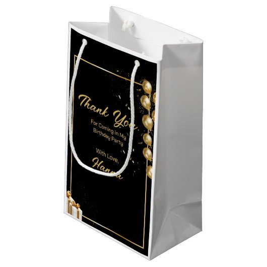 Bedankt dat je naar het feest kwam klein cadeauzakje (Achterkant Gekanteld)