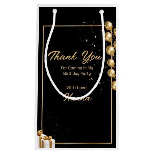 Bedankt dat je naar het feest kwam klein cadeauzakje (Voorkant)