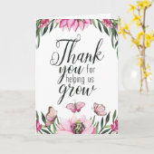 Bedankt dat je ons hebt geholpen om te groeien - B Kaart (Gele Bloem)