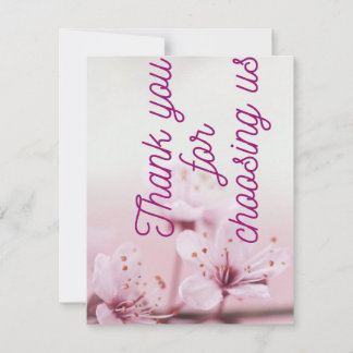 Bedankt dat je ons hebt gekozen na de winkelkaarte