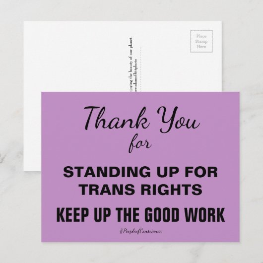 Bedankt dat je opkomt voor Trans People Resist Briefkaart (Voorkant / Achterkant)