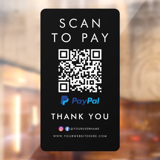 Bedankt dat je PayPal Modern Scan hebt gedaan om Q Raamsticker (Vel 2)
