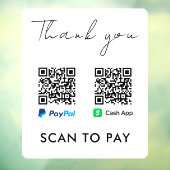 Bedankt dat je PayPal PayPal PayPal-QR-code Scanne Raamsticker (Vel 3)