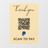 Bedankt dat je PayPal QR-code scannen naar Modern  Raamsticker (Vel)