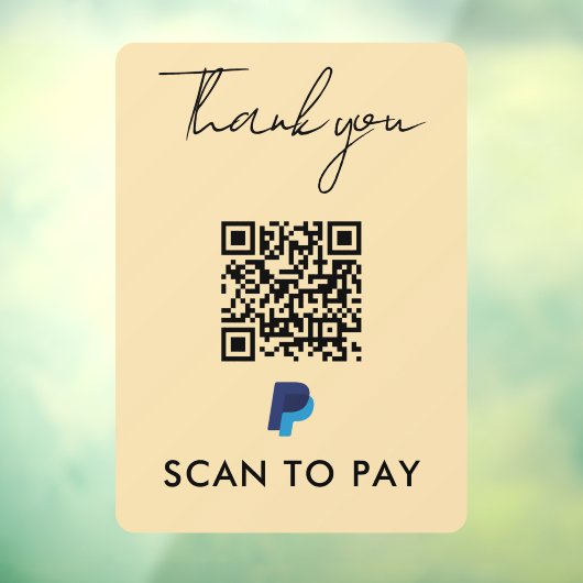Bedankt dat je PayPal QR-code scannen naar Modern  Raamsticker (Vel 3)