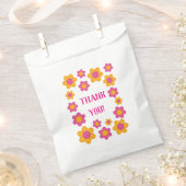 Bedankt dat je roze gele bloemen voorstelt bedankzakje (Geknipt)