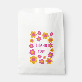 Bedankt dat je roze gele bloemen voorstelt bedankzakje