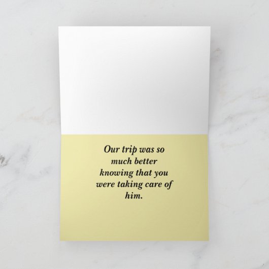 Bedankt dat je Sitter Light Brown met Paw Print Kaart (Binnen)