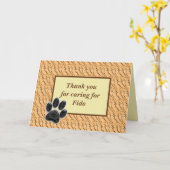 Bedankt dat je Sitter Light Brown met Paw Print Kaart (Gele Bloem)