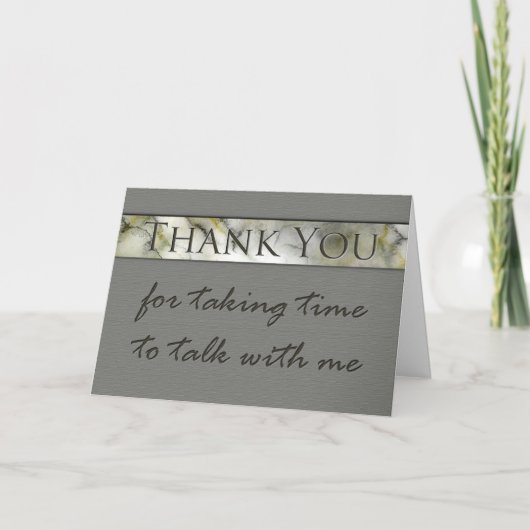Bedankt dat je tijd hebt genomen om te praten (Voorkant)