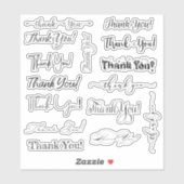 Bedankt dat je vinylstickers met aangepaste snede sticker (Vel)