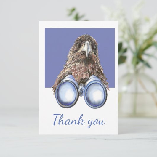 Bedankt dat je Vogel bent die de Hawk Binocles Hum (Staand voorkant)