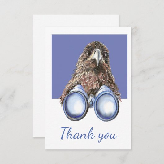 Bedankt dat je Vogel bent die de Hawk Binocles Hum (Voorkant / Achterkant)