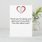 Bedankt dat je voor jezelf zorgt, kaart (Staand voorkant)