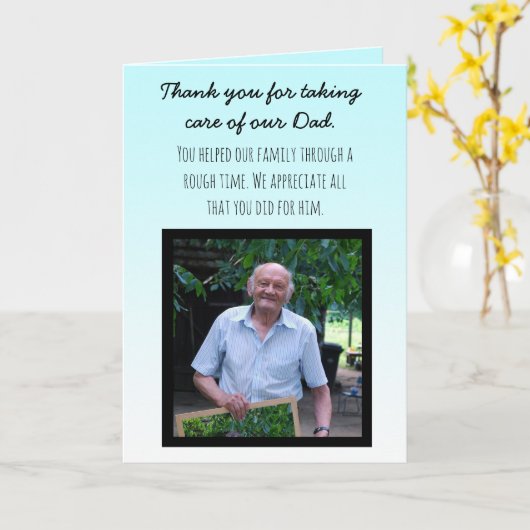 Bedankt dat je voor onze vader hebt gezorgd kaart (Gele Bloem)