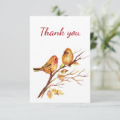 Bedankt dat je Waterverf vogels op boomtak koppelt (Staand voorkant)