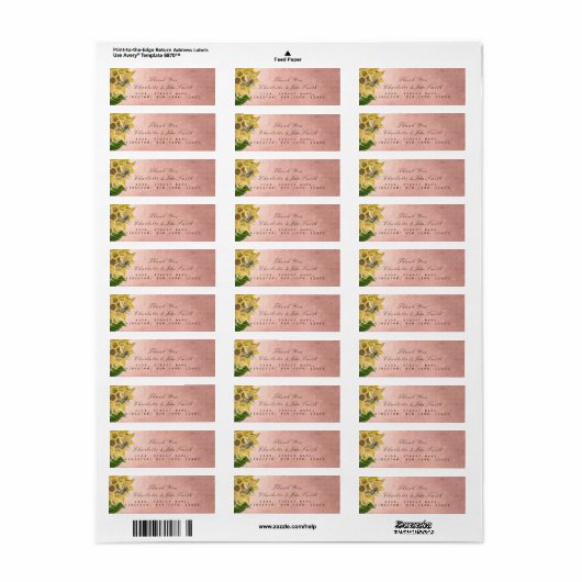 Bedankt dat je zonnebloempitlabels hebt gekregen etiket (Full Sheet)