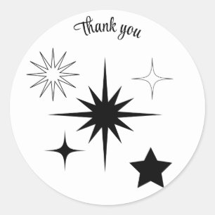 Bedankt dat je zwarte sterren hebt gepersonaliseer ronde sticker