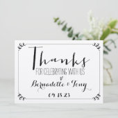 Bedankt dat u met ons hebt gevierd! Trouw Dankjewe Kaart (Staand voorkant)