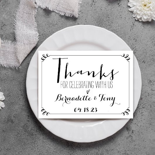 Bedankt dat u met ons hebt gevierd! Trouw Dankjewe Kaart