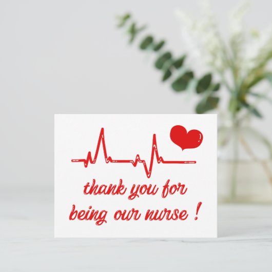Bedankt dat u onze verpleegster bent _ Medical Tha Briefkaart (Staand voorkant)