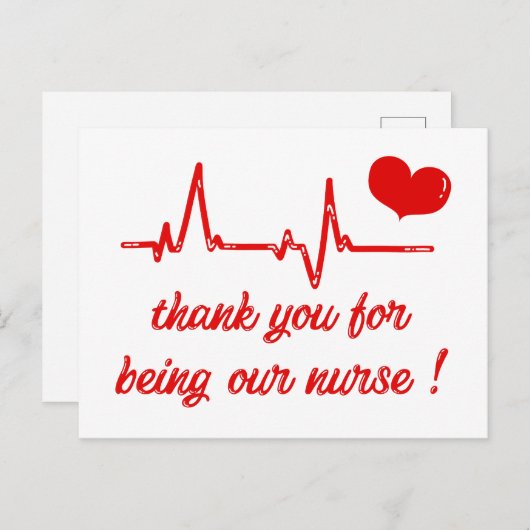 Bedankt dat u onze verpleegster bent _ Medical Tha Briefkaart (Voorkant / Achterkant)